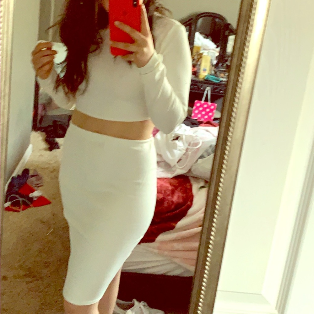 Two piece set shirt & skirts